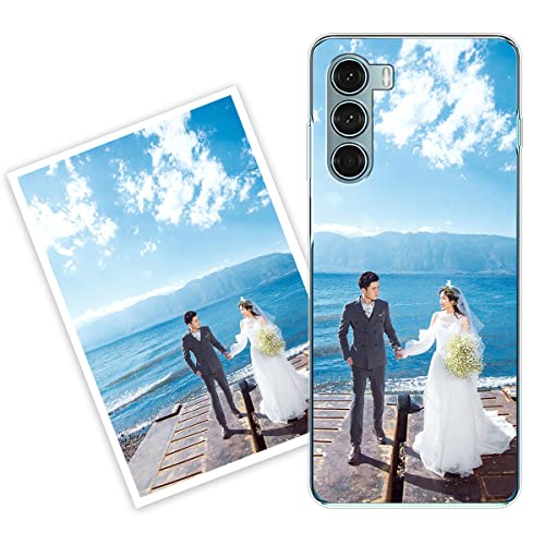 Sunrive Personalisierte Hülle kompatibel mit Motorola Moto G200 5G Silikon,Transparent Handyhülle Benutzerdefiniert Weicher Etui mit Eigenem Foto Bild Text Individuelle von Sunrive