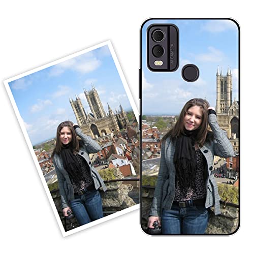 Sunrive Personalisierte Hülle kompatibel mit Nokia C22 Silikon,Transparent Handyhülle Benutzerdefiniert Weicher Etui mit Eigenem Foto Bild Text Individuelle von Sunrive