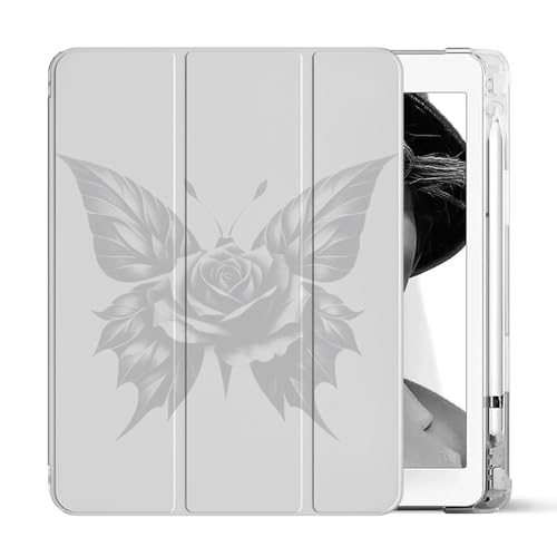Sunrive Tablet hülle kompatibel mit iPad Air 11" M3/M2 (2025/2024) 6. Generation,PU Leder Stoßfeste Etui Trifold Ständer Schale Schutzhülle mit Stifthalter Auto Sleep/Wake-grau von Sunrive