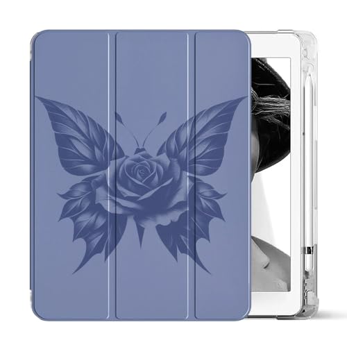 Sunrive Tablet hülle kompatibel mit iPad Air 5./4. Generation 2022/2020 10,9",PU Leder Stoßfeste Etui Trifold Ständer Schale Schutzhülle mit Stifthalter Auto Sleep/Wake-Dunkelviolett von Sunrive