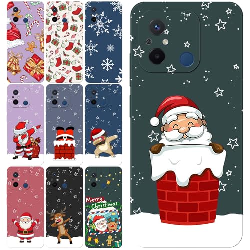 Sunrive Weihnachten HandyHülle kompatibel mit Xiaomi Redmi 12C 10C 9C 10 9A 9 Note 12 11 10 9 8 7 5 Pro Plus K40S K50 K60 Pro K50 Ultra Note 11T Pro,Personalisierte Name Text Individuelle Schutzhülle von Sunrive