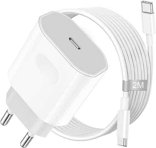 USB C Ladegerät für iPhone 15/15 Pro/15 Pro Max/15 Plus,35W USB C Power Adapter mit 2M Original Kabel Ladekabel für iPad Pro/Air,Samsung Galaxy,USB C Netzteil Stecker Schnellladegerät Schnellladekabel von Sunrson