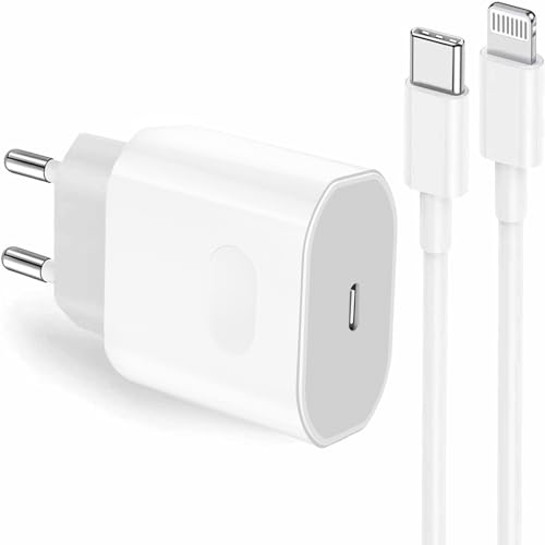 iPhone Ladegerät,MFI Certified 20W USB C Adapter mit 2M Original Lightning Kabel Ladekabel für iPhone 14/13/12/11 Pro Max/Plus/8/iPad Schnellladekabel von Sunrson