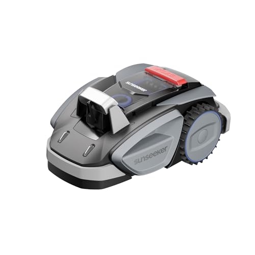 Sunseeker V3 Kabelloser Rasenmäher Roboter 600㎡, Rasenroboter mit EIN-klick von Mähfunktion, KI-basierte Vision mit intelligenter Hindernisvermeidung, 42% Neigung,leises Geräusch,App-Control von Sunseeker