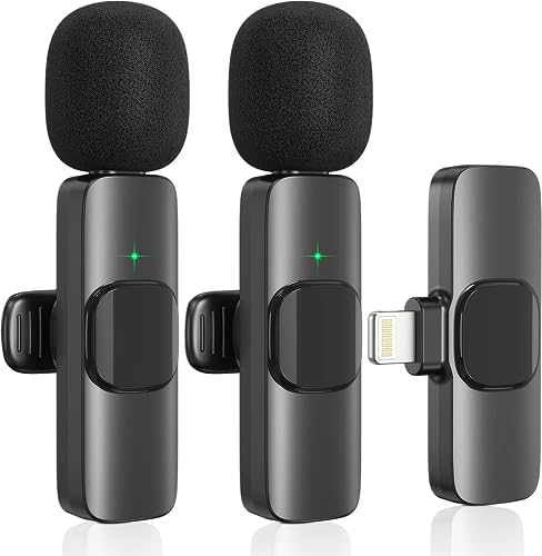 2 Pcs Mini Microphone Multifunktion,Mini Wireless Mikrofon für Video,Mikrofon Wireless Für IPhone,Mikrofon Zum Anstecken,Mikrofon Bluetooth Handy,Kabellos Ansteckmikrofon für YouTube Vlog Twitch von Sunshine smile