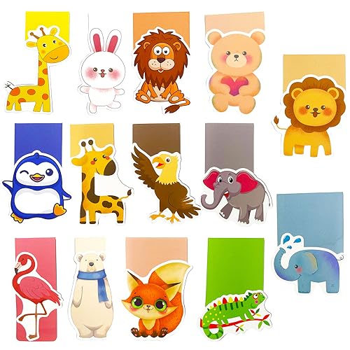 Magnet Magnetische Lesezeichen,14pcs lesezeichen magnetische,magnetische Lesezeichen Bunt Niedlichen Lesezeichen,magnetische Lesezeichen Kinder,book marks for reading (Wildtiere-14Pcs) von Sunshine smile