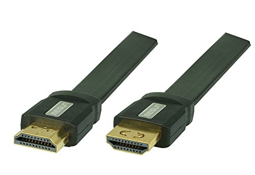 1m Ultra HD 4k High Speed HDMI Flachkabel mit Ethernet | Ultra HD, 4Kx2K, Full HD, 3D, ARC, CEC, Vollbeschaltet, Lock-Kontakt von SunshineTronic