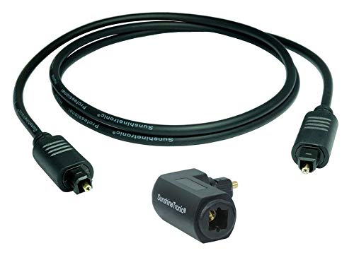 2m SunshineTronic Optisches Digitalkabel(Toslink) OF004 + Toslink-Winkeladapter(360° drehbar) von SunshineTronic
