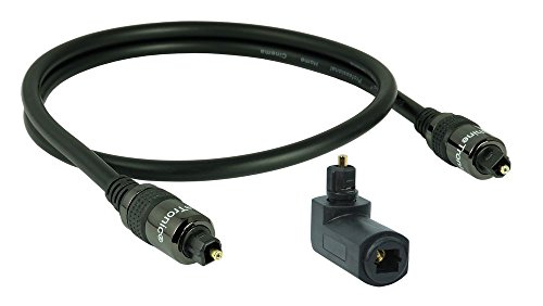 SunshineTronic 0,7m Professional Optisches Digitalkabel, Toslink, BlackLine + Toslink-Winkelstecker (360° drehbar) von SunshineTronic