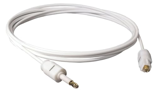 SunshineTronic 1,5m Toslink Kabel Optisches Kabel Toslink-Stecker auf 3,5mm Mini Toslink-Stecker Audiokabel Slim weiß von SunshineTronic