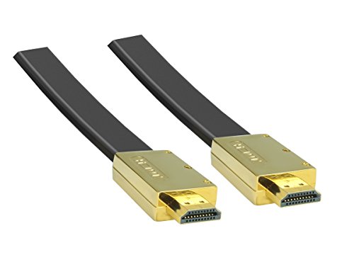 SunshineTronic 2 m Premium HDMI Flach Kabel (Ultra HD, 4Kx2K, Full HD, 3D, ARC, CEC) HDMI 2.0/1.4a kompatibel von SunshineTronic