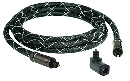 SunshineTronic 2m Premium Optisches Digitalkabel TOSLINK + Toslink-Winkeladapter(360° drehbar) BL-2.0 von SunshineTronic