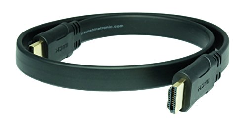 SunshineTronic High Speed HDMI Flachkabel mit Ethernet | Ultra HD, 4Kx2K, Full HD, 3D, ARC, CEC, Vollbeschaltet (Länge: 0,2m) von SunshineTronic