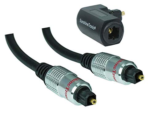 SunshineTronic Premium Optisches Digitalkabel Toslink + Toslink-Winkeladapter(360° drehbar) (Länge: 3m) von SunshineTronic