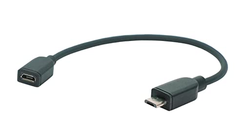 SunshineTronic micro USB Verlängerungskabel | voll beschaltet inkl. ID pin | 5 pin | doppelt geschirmt | Länge: 0,2 m von SunshineTronic