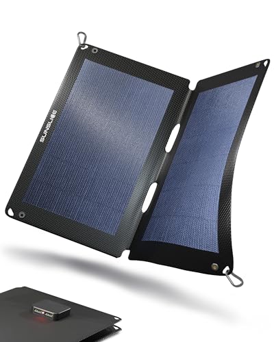 Solar Charger Outdoor, Solarmodul flexibel, Solaranlage Camping, Solar Charger wasserdicht mit leistungsstarker 12W Ladekapazität, 2 x USB Anschluss, Black Solar Charger Outdoor, Solarmodul flexibel, Solaranlage Camping, Solar Charger wasserdicht mit leistungsstarker 12W Ladekapazität, 2 x USB Anschluss, Black von Sunslice