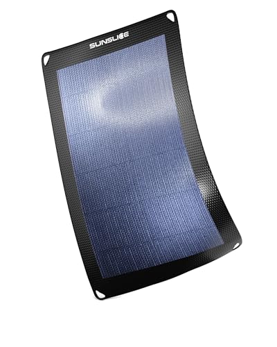 Solar Charger Outdoor, Solarmodul flexibel, Solaranlage Camping, Solar Charger wasserdicht mit leistungsstarker 6W Ladekapazität, USB Anschluss, Black Solar Charger Outdoor, Solarmodul flexibel, Solaranlage Camping, Solar Charger wasserdicht mit leistungsstarker 6W Ladekapazität, USB Anschluss, Black von Sunslice
