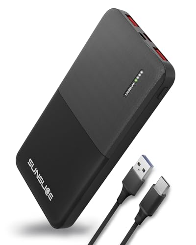 Sunslice | Gravity 10 - Externe Handyakku 10000 mAh, 1x USB-C (in & Out), 2X USB-A Anschlüsse (Out), 18W Ultra Fast Power für alle Smartphones von Sunslice