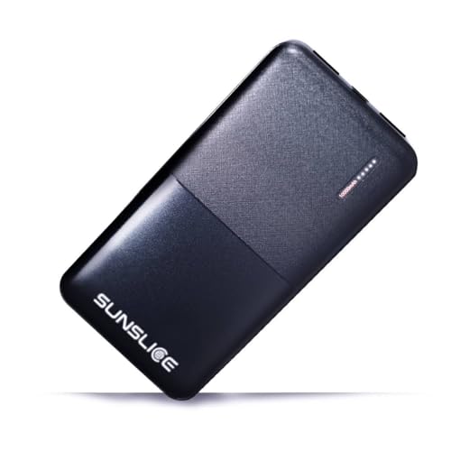 Sunslice | Gravity 10 - Externer Akku 10000 mAh, 2 USB-Anschlüsse, USB-C (in & Out), 18W Ultra Fast Power für iPhone, Samsung, Huawei, iPad und andere von Sunslice