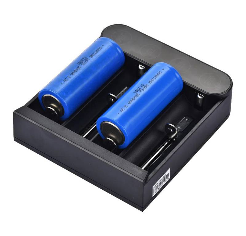 Sunstone Power 4-fach Akku Ladegerät für 3,6V 3,7V Li-ion Batterie 18650 26650 Batterie-Ladegerät (1000,00 mA, Packung) von Sunstone Power