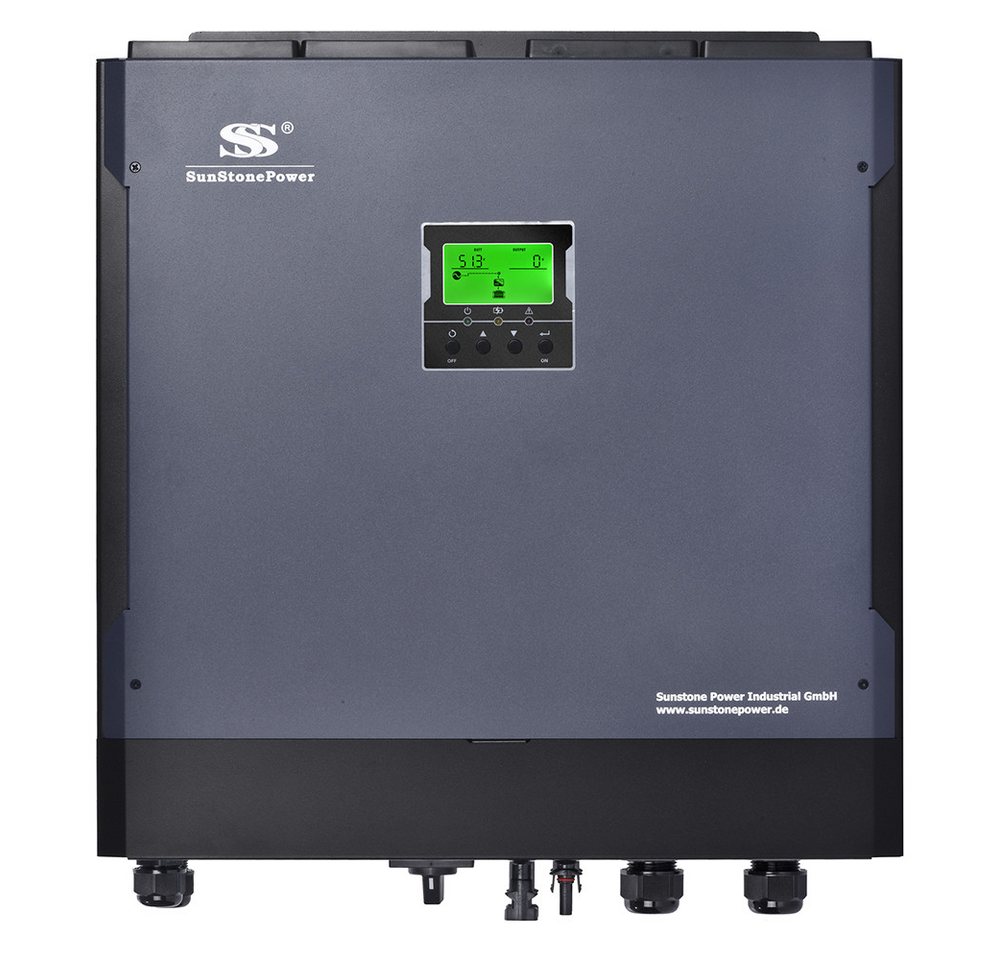 Sunstone Power Wechselrichter 5,5KW 48V auf 230V Off-Grid Inselwechselrichter, Einspeisung, 0% MWST, (Sunstone Power Hybrid Wechselrichter 1 Stk), Reine Sinuswelle, mit App, Inselbetrieb und Einspeisung ins Netz von Sunstone Power