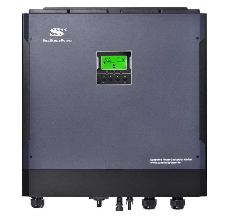 Sunstone Power Wechselrichter 5,5KW 48V auf 230V Off-Grid Inselwechselrichter, Einspeisung, 0% MWST, (Sunstone Power Hybrid Wechselrichter 1 Stk), Reine Sinuswelle, mit App, Inselbetrieb und Einspeisung ins Netz von Sunstone Power