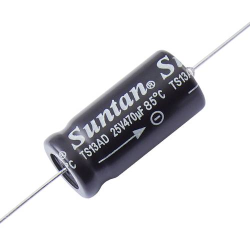 Suntan TS13AE1E471MSB000R Elektrolyt-Kondensator axial bedrahtet 470 µF 25V 0.2% (Ø x L) 21mm x 10mm von Suntan