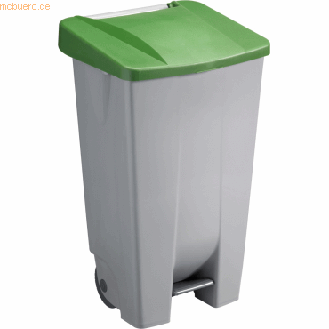 Sunware Abfallcontainer Kunststoff 120l grau mit grünem Deckel von Sunware