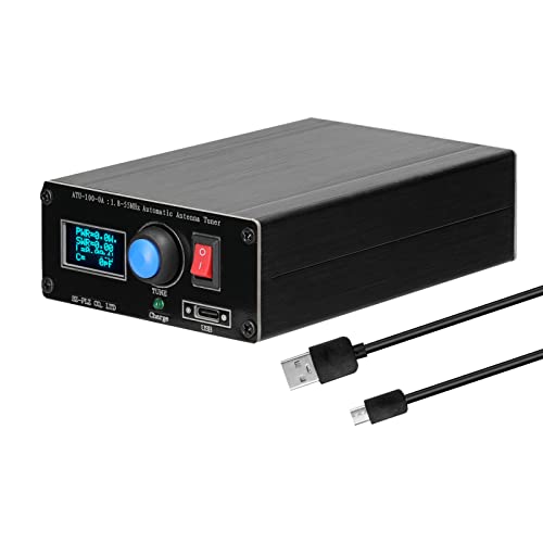 Sunydog Baugger ATU-100-0A 1,8-55MHz Mini automatischer Antennentuner 0,91 Zoll OLED Display Aluminiumlegierung Außengehäuse mit 1800mAh Akku, Multicolor von Sunydog