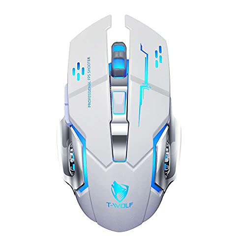 Sunydog Thunder Wolf Q13 Ladestummschaltung Drahtlose Maus Gaming Business Leuchtende mechanische Maus Grenzüberschreitend [Q13 Dual Mode] Perlweiß von Sunydog