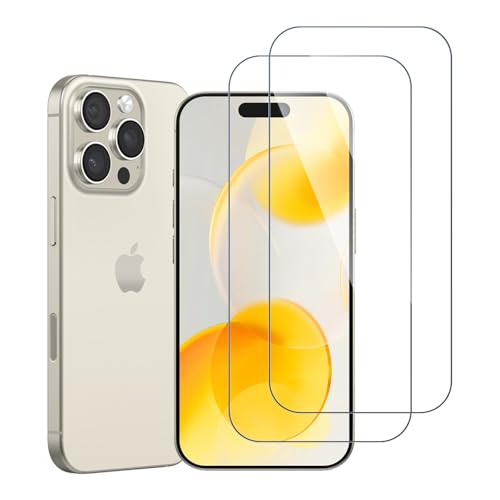 Sunyinice 2 Stück Panzer Schutz Glas für iPhone 16 Pro Panzerglas, Schutzfolie für iPhone 16 Pro Schutzglas, 9H Härte, HD Displayschutzfolie, Full Screen Displayschutz, Frei von Kratzern Sunyinice 2 Stück Panzer Schutz Glas für iPhone 16 Pro Panzerglas, Schutzfolie für iPhone 16 Pro Schutzglas, 9H Härte, HD Displayschutzfolie, Full Screen Displayschutz, Frei von Kratzern von Sunyinice