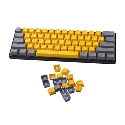 Keycap,61 Keycaps PBT Backlight Zweifarbig Mechanische Tastatur PBT Tastenkappe für Dckey / GH60 / RK61 / SK61 / ALT61 / Annie/Keyboard-Pokertasten (Nur Keycaps von Sunzit