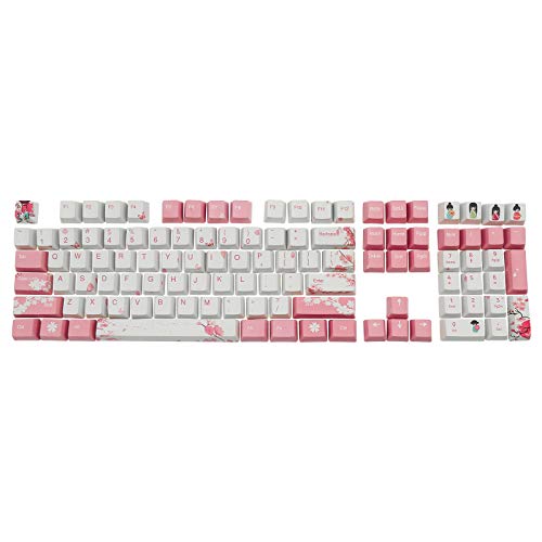 Keycaps, 104 Key OEM PBT Keycaps Farbstoffsublimation Cherry Blossom Theme Keycap Für Cherry Gateron Kailh Switch Mechanische Tastatur (Nur Keycaps von Sunzit