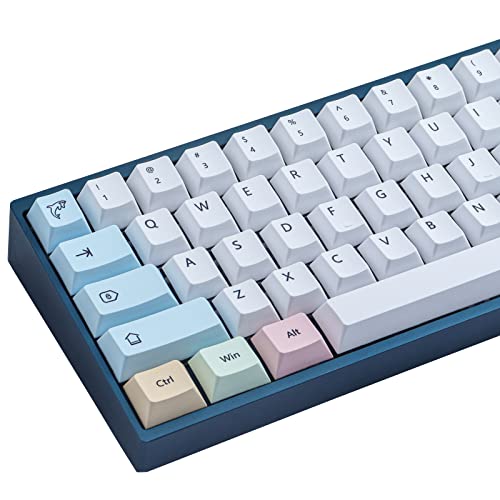 Keycaps 136 Tasten Cherry Profil PBT KeyCap Dye-Sub-Schlüsselkaps Kreide-Thema für 61/64/87/100/104/108 MX Gateron Kailh Switch Mechanische Tastatur von Sunzit