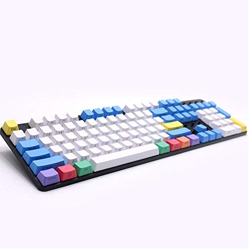 Sunzit Keycap Gaming, 104 Keys PBT Keycap Dicke weiße Kreide Tastenkappe Key Set für Schalter Cherry MX Mechanische Tastatur von Sunzit