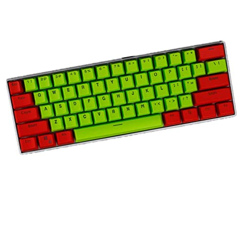 Sunzit Keycap Gaming, 61 Keycaps Backlight Zweifarbig Mechanische Tastatur PBT Tastenkappe für GH60 / RK61 / ALT61 / Annie/Keyboard Poker Keys von Sunzit