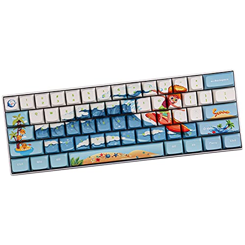 Sunzit Tastenkappen, PBT Tastenkappe XDA Profil 108 Tasten Dye Sublimation Mechanische Tastatur Keycap Anime Surfen Thema für Cherry MX Switches Mechanische Tastatur von Sunzit