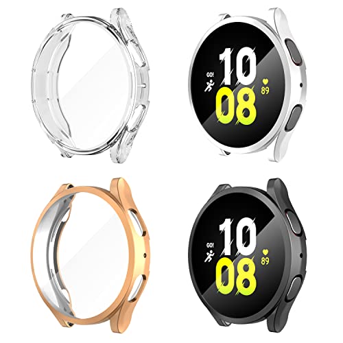 Diruite 4-Stück Schutzfolie für Samsung Galaxy Watch 5 40mm Schutzhülle, HD Stoßfestes Weiche TPU Hülle Vollschutz Displayschutzfolie für Samsung Galaxy Watch 5 40mm Screen Protector Case von Suoman