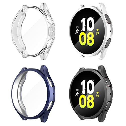 Diruite 4-Stück Schutzfolie für Samsung Galaxy Watch 5 44mm Schutzhülle, HD Stoßfestes Weiche TPU Hülle Vollschutz Displayschutzfolie für Samsung Galaxy Watch 5 44mm Screen Protector Case von Suoman