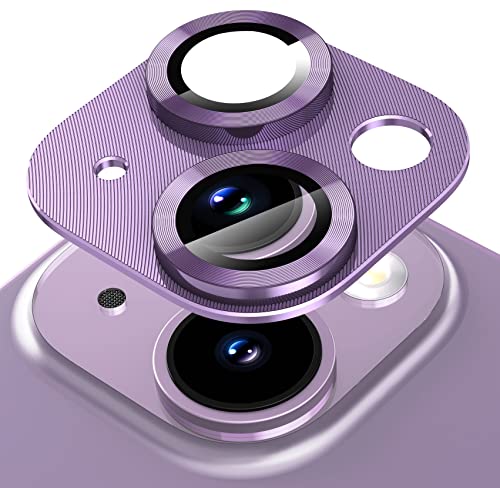 Diruite Kameraschutz für iPhone 14/14 Plus Kamera Linse Schutzfolie,Ultradünne HD 360°Schutz Glas mit Aluminium Rand Kamera Linse Schutzfolie für iPhone 14/14 Plus Camera Protector von Suoman