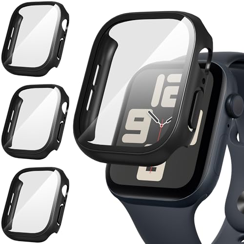 Suoman 3 Stück Hülle für Apple Watch Series 9/8/7 45mm Schutzhülle PC Ultradünne HD Hartglas Glas Kratzfest Displayschutz Case,Schwarz&Schwarz&Schwarz,45mm Suoman 3 Stück Hülle für Apple Watch Series 9/8/7 45mm Schutzhülle PC Ultradünne HD Hartglas Glas Kratzfest Displayschutz Case,Schwarz&Schwarz&Schwarz,45mm von Suoman