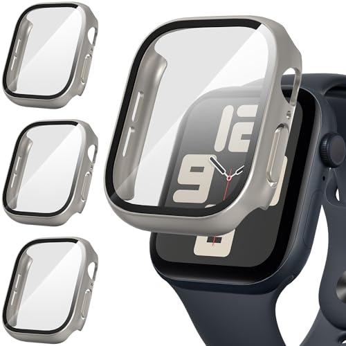 Suoman 3 Stück Hülle für Apple Watch Series 9/8/7 45mm Schutzhülle PC Ultradünne HD Hartglas Glas Kratzfest Displayschutz Case,Titanstahl&Titanstahl&Titanstahl,45mm Suoman 3 Stück Hülle für Apple Watch Series 9/8/7 45mm Schutzhülle PC Ultradünne HD Hartglas Glas Kratzfest Displayschutz Case,Titanstahl&Titanstahl&Titanstahl,45mm von Suoman