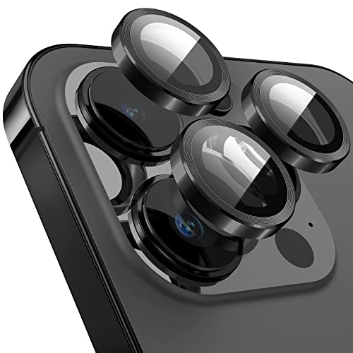 Suoman Kamera-Objektivschutz, kompatibel mit iPhone 14 Pro 6,1 Zoll / 14 Pro Max 6,7 Zoll, Metalltextur-Stil für iPhone 14 Pro/iPhone 14 Pro Max, Kamera-Abdeckung, gehärtetes Glas, Metall-CD-Linien, von Suoman