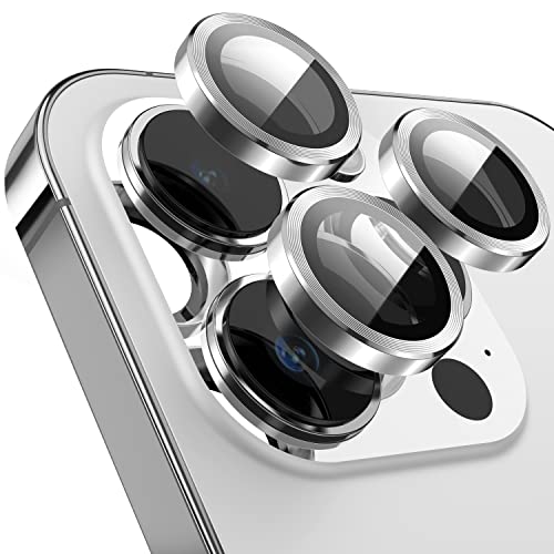 Suoman Kamera-Objektivschutz für iPhone 14 Pro 6,1 Zoll / Pro Max 6,7 Zoll, Metalltextur-Stil, Kamera-Abdeckung, Gehärtetes Glas, Metall-CD-Linien von Suoman