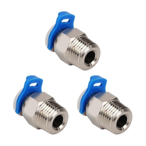 Suoumwa 3 Sets Pneumatischer Verbinder JP4-01 Gerader Luft-Schnellverschluss 3D-Drucker Teile für V6 Extruder Gewinde M10 von Suoumwa