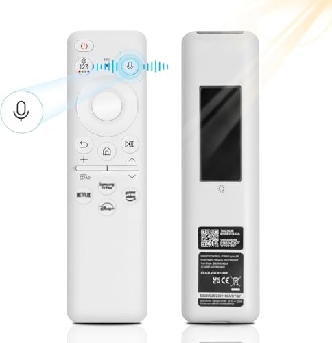 Ersatz Fernbedienung für Samsung,BN59-01432A Solar Charging Sprachfernbedienung für Samsung Smart TV,Universal für Sam-Sung TVs-Fernbedienungen Neo LED Smart 4K HD TV White von Suoxiom