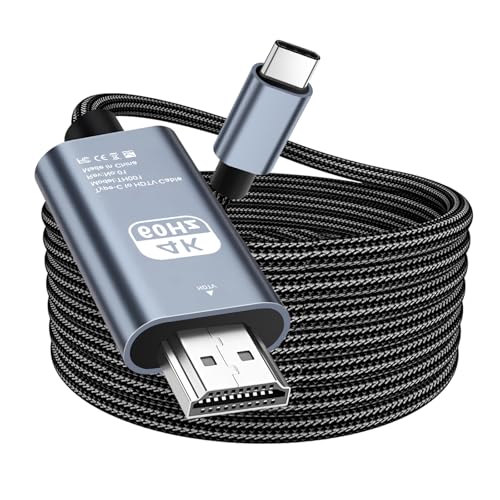 USB C auf HDMI Kabel 4K 2M,USB Typ C zu HDMI 4K UHD Kabel Geflochten(Thunderbolt 3/4 Adapter Kompatibel) mit iPhone 16/15 Pro Max,Samsung S25,S24 zu S8,Surface,MacBookPro/Air,iMac,iPad,Dell,HP USB C auf HDMI Kabel 4K 2M,USB Typ C zu HDMI 4K UHD Kabel Geflochten(Thunderbolt 3/4 Adapter Kompatibel) mit iPhone 16/15 Pro Max,Samsung S25,S24 zu S8,Surface,MacBookPro/Air,iMac,iPad,Dell,HP von Suoxiom
