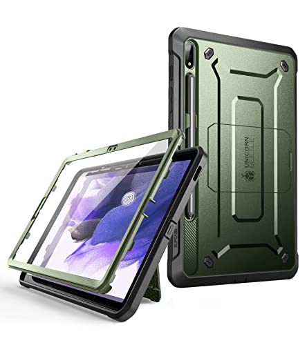 SUPCASE Hülle für Samsung Galaxy Tab S7 FE 12.4 Zoll 2021 Bumper Case 360 Grad Schutzhülle Robust Cover [Unicorn Beetle PRO] mit Displayschutz und S Pen Halter (SM-T730 / SM-T736B) (Grün) von SupCase