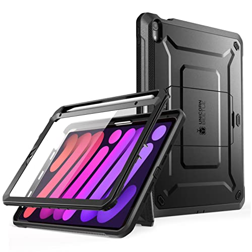 SUPCASE Hülle für iPad Mini 6 Generation, iPad 8.3'' 2021 Schutzhülle 360 Grad Case [Unicorn Beetle Pro] Unterstützt Pencil Aufladen mit Integriertem Displayschutz (Schwarz) von SupCase