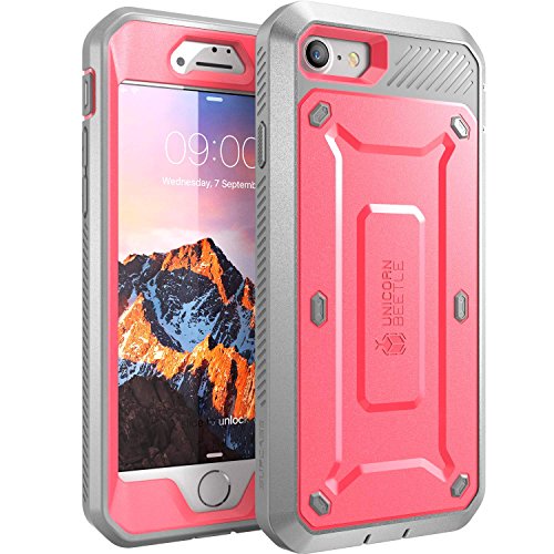 SUPCASE Hülle für iPhone SE (4,7") 2020 iPhone 8 Handyhülle iPhone 7 Case Bumper Schutzhülle 360 Grad Cover Etui [Unicorn Beetle Pro] mit integriertem Displayschutz und Gürtelclip, Pink von SupCase